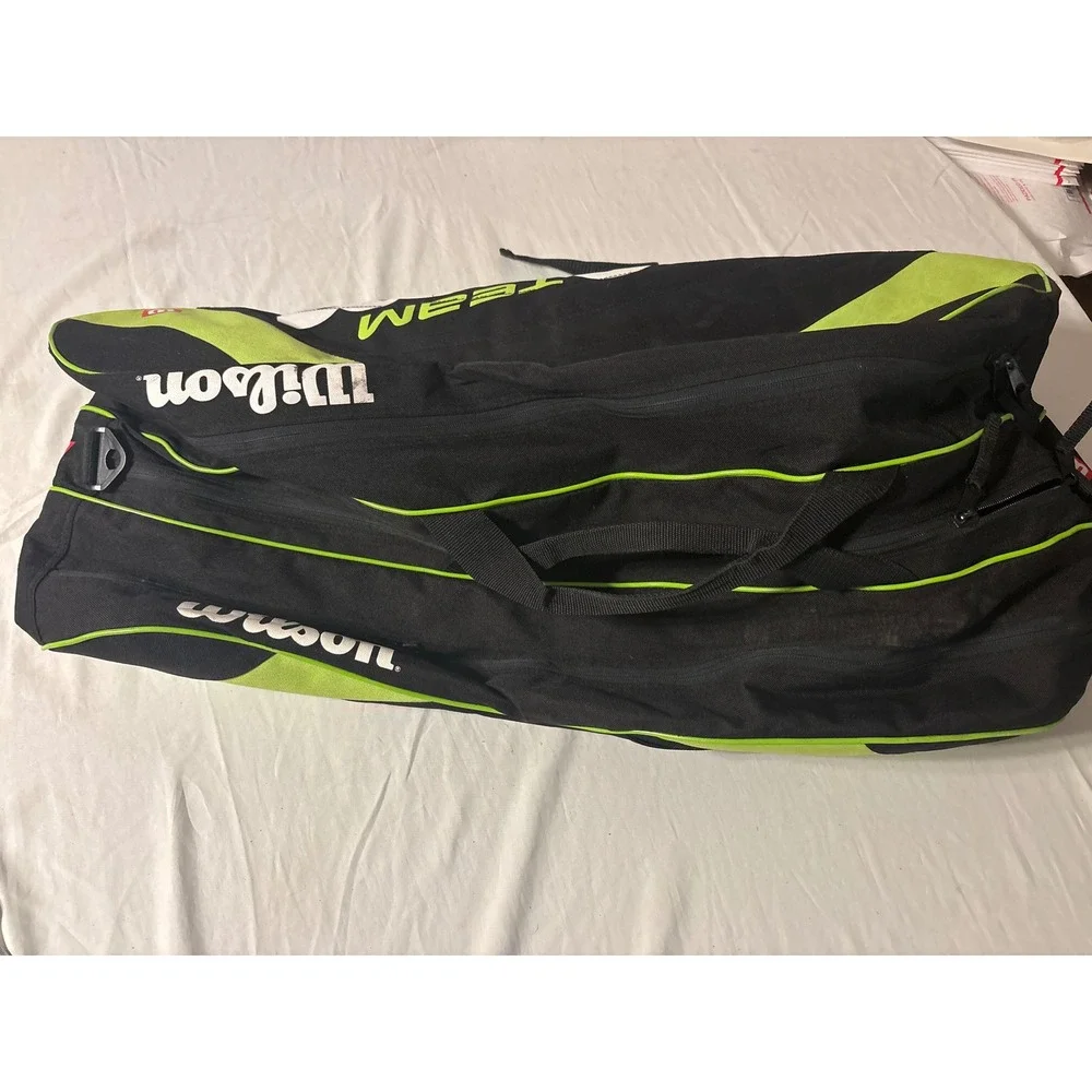 Wilson Team Tennis Racket Bag Unisex OS Black Lime Green  Backpack Strap